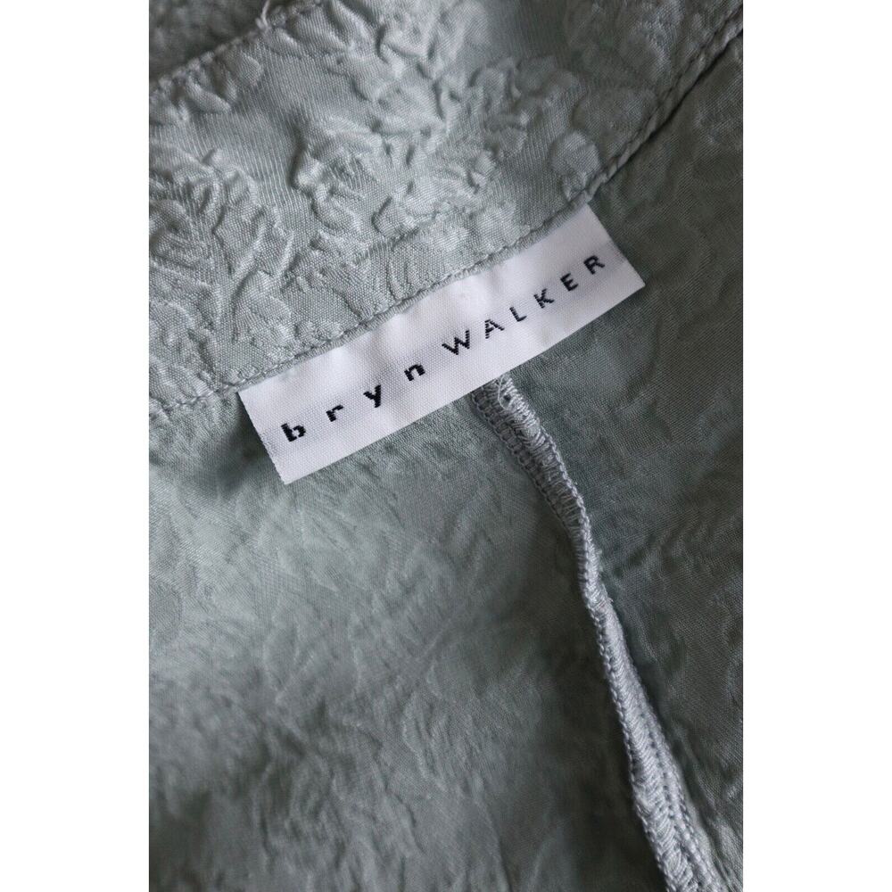 bryn walker Size S Silk Jacquard Kimono Jacket Wide Sleeve Short Light Blue - Picture 11 of 14